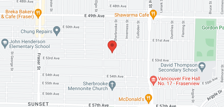 map of 6847 SHERBROOKE STREET